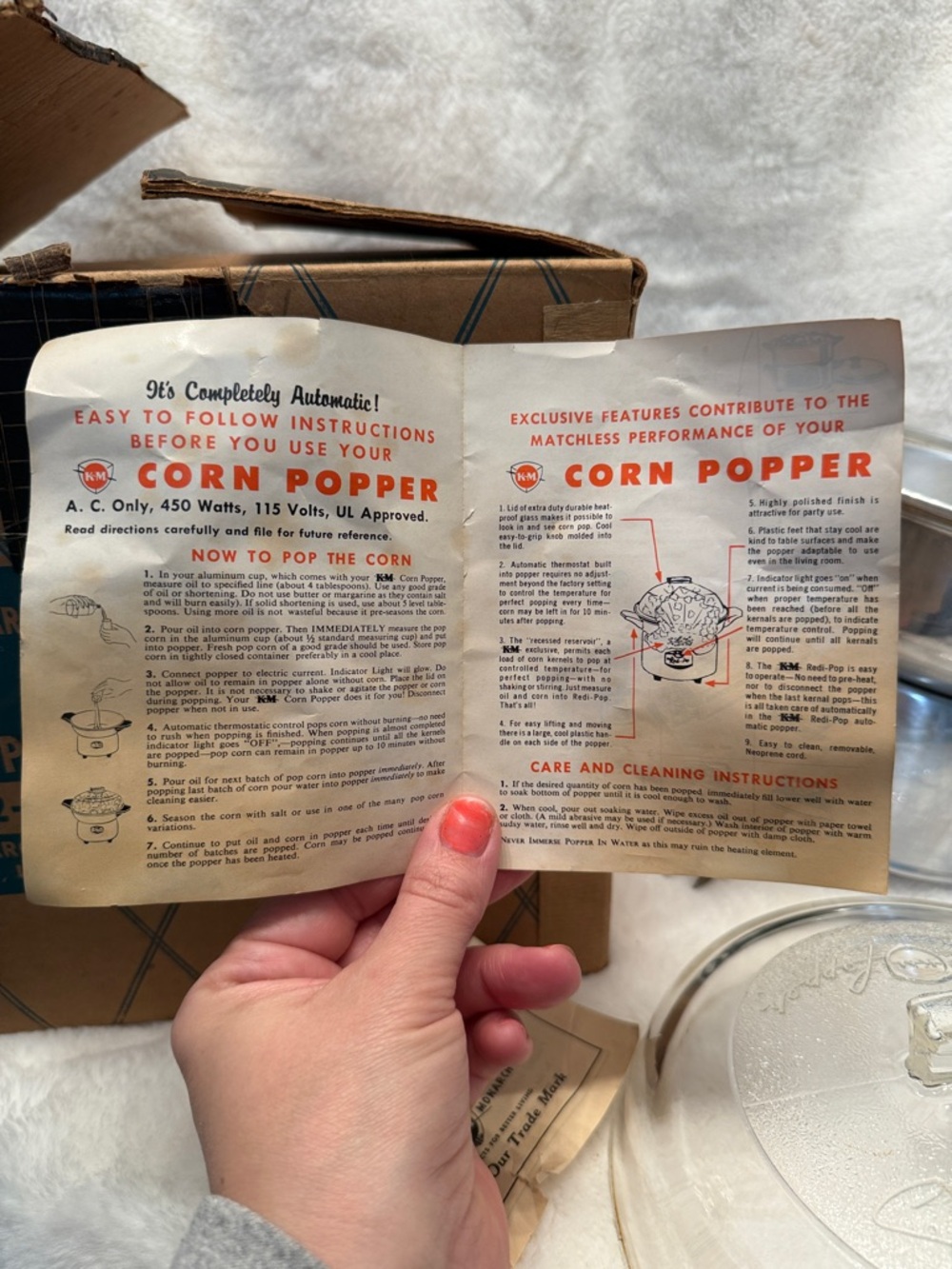 Knapp Monarch Automatic Redi-Pop Corn Popper All Original parts AND box! - Picture 9 of 9